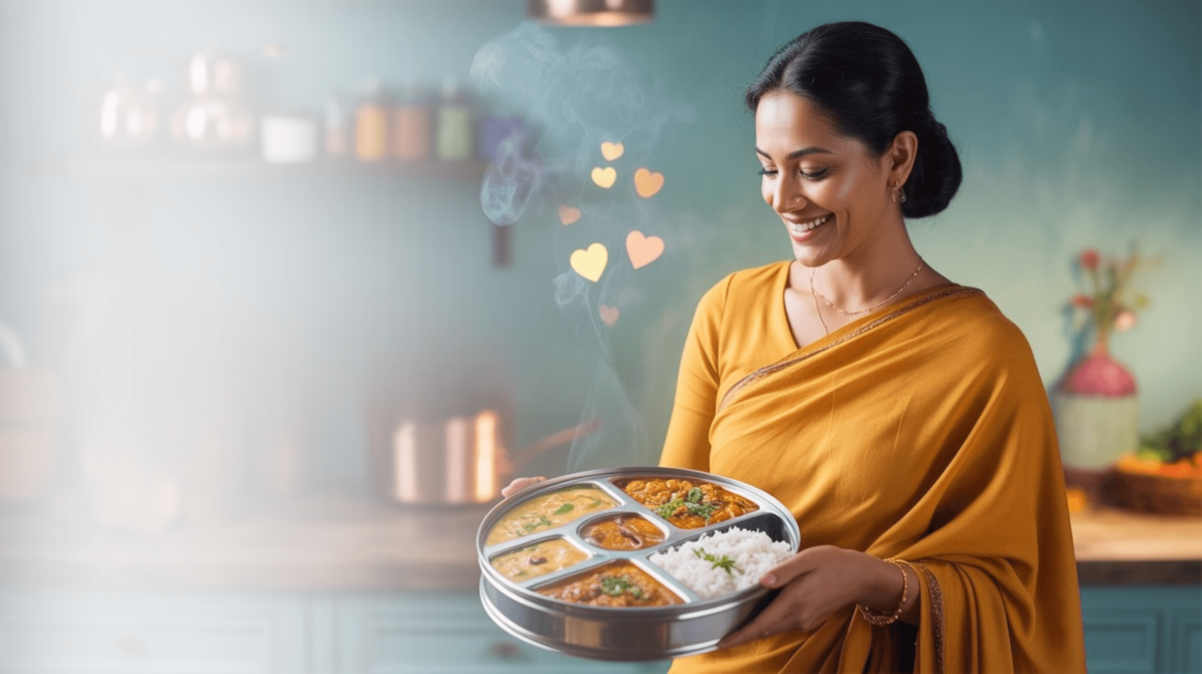 Warm home-cooked meal by a loving mom