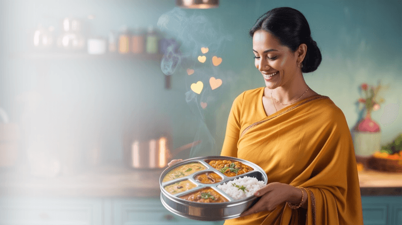 Mom Radha in her kitchen